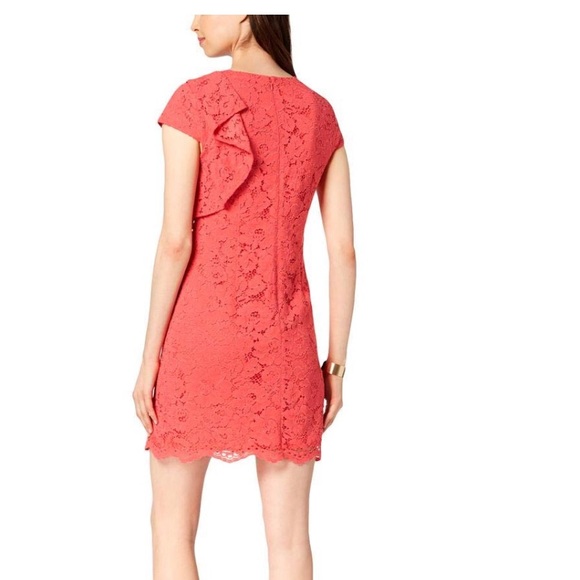 Vince Camuto Women's Lace Ruffle Shift Dress - Picture 4 of 6